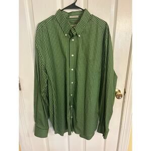 Eddie Bauer Green Plaid Wrinkle Resistant Button up Size XLT
